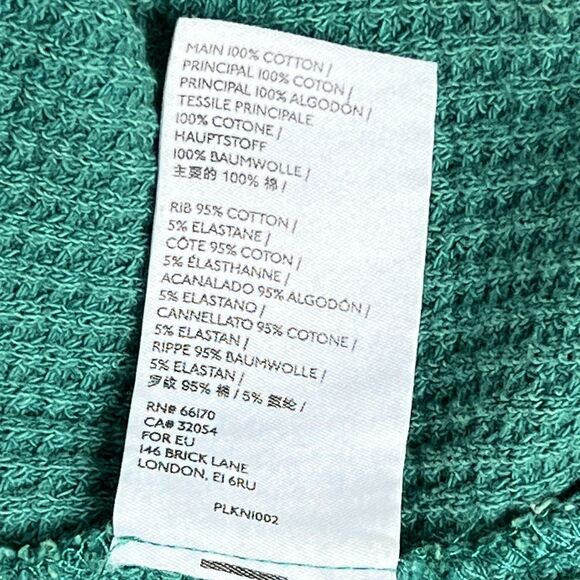 Saturday Sunday Aliana Waffle Knit Top Anthropologie Shirt Green Boho Sz XSP - Picture 8 of 9